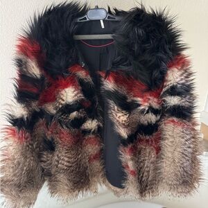 Luxurious Faux Fur Jacket - Multicolor